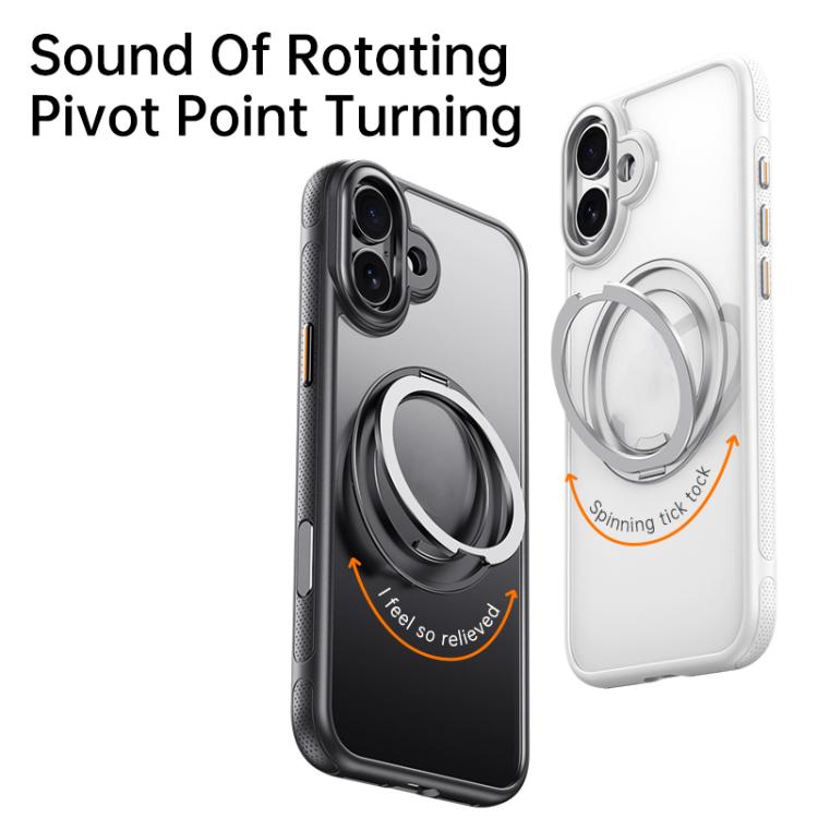 For iPhone 17 Gear 360 Rotation MagSafe Holder Phone Case(White) - iPhone 17 Cases by buy2fix | Online Shopping UK | buy2fix