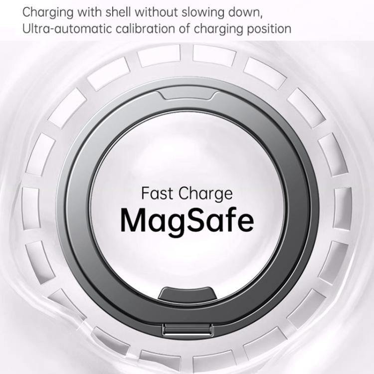 For iPhone 17 Gear 360 Rotation MagSafe Holder Phone Case(White) - iPhone 17 Cases by buy2fix | Online Shopping UK | buy2fix