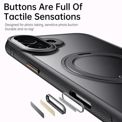 For iPhone 17 Gear 360 Rotation MagSafe Holder Phone Case(Transparent) - iPhone 17 Cases by buy2fix | Online Shopping UK | buy2fix