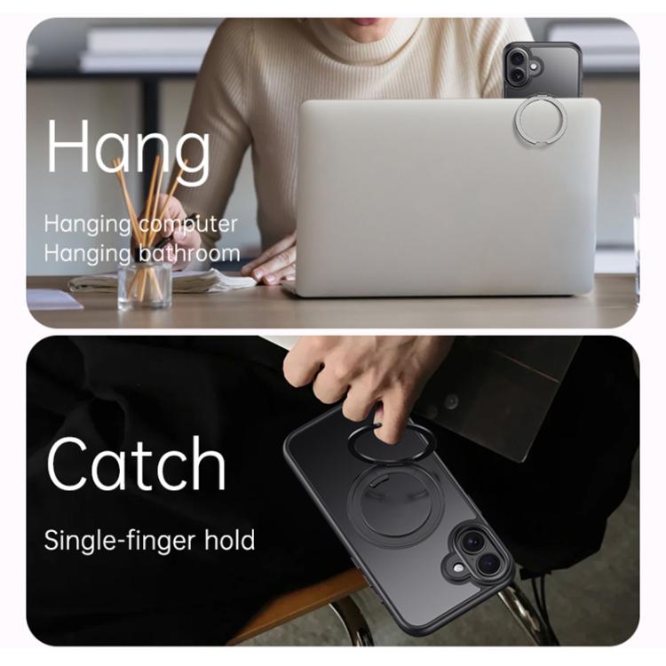 For iPhone 17 Gear 360 Rotation MagSafe Holder Phone Case(Transparent) - iPhone 17 Cases by buy2fix | Online Shopping UK | buy2fix