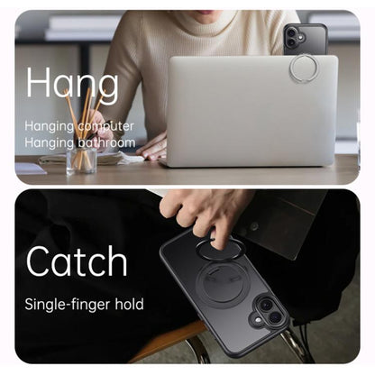 For iPhone 17 Gear 360 Rotation MagSafe Holder Phone Case(Transparent) - iPhone 17 Cases by buy2fix | Online Shopping UK | buy2fix