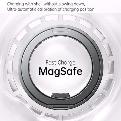 For iPhone 17 Gear 360 Rotation MagSafe Holder Phone Case(Transparent) - iPhone 17 Cases by buy2fix | Online Shopping UK | buy2fix