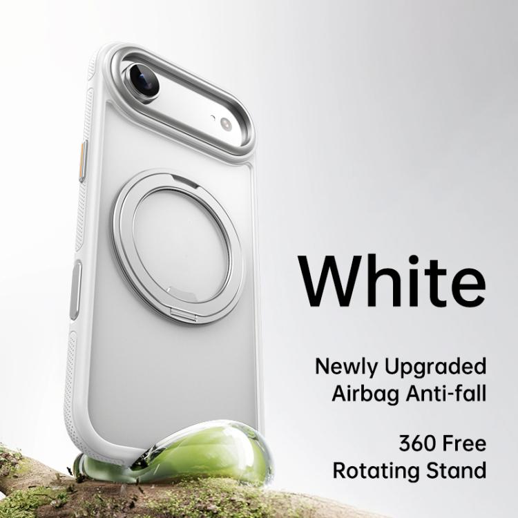 For iPhone Air Gear 360 Rotation MagSafe Holder Phone Case(White) - iPhone Air Cases by buy2fix | Online Shopping UK | buy2fix