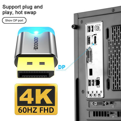 DOONJIEY DisplayPort Interface Graphics Card Spoofer Display Emulator Virtual Monitor with Indicator Light(Silver) -  by buy2fix | Online Shopping UK | buy2fix