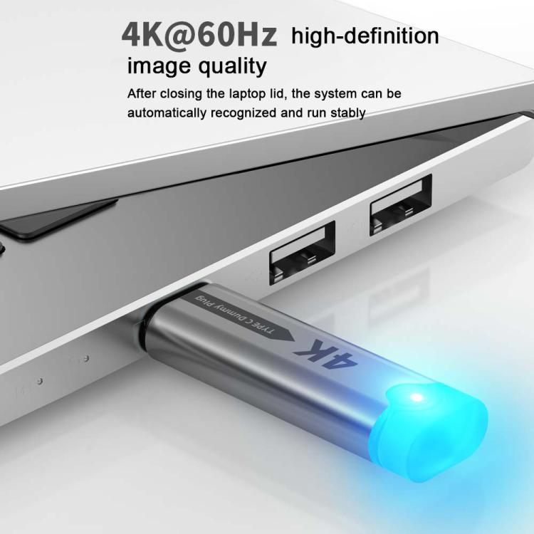 DOONJIEY USB-C / Type-C Interface Graphics Card Spoofer Virtual Monitor with Indicator Light(Black) - Cable & Adapters by buy2fix | Online Shopping UK | buy2fix