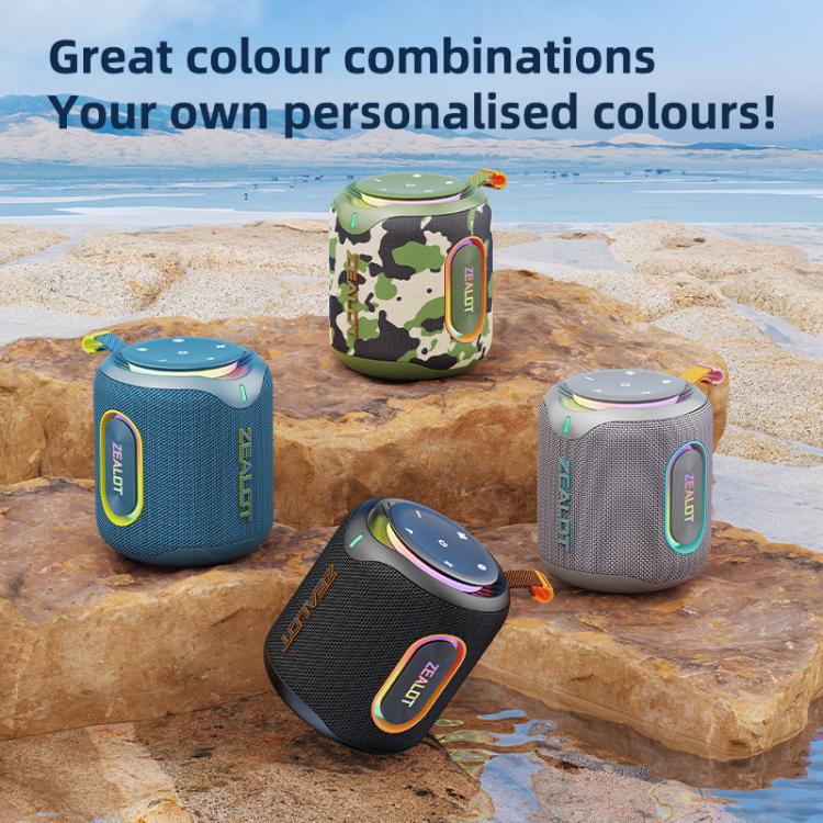 Zealot M1 30W Portable Outdoor IPX6 RGB Stereo Bluetooth Speaker(Grey) - Waterproof Speaker by ZEALOT | Online Shopping UK | buy2fix