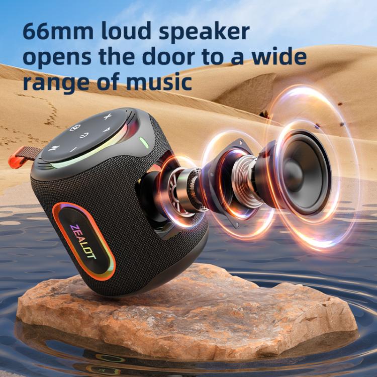 Zealot M1 30W Portable Outdoor IPX6 RGB Stereo Bluetooth Speaker(Grey) - Waterproof Speaker by ZEALOT | Online Shopping UK | buy2fix