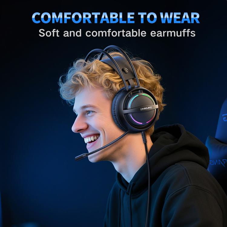 ONIKUMA X88 Head-mounted RGB Light E-Sports Gaming Headset, Cable Length: 2.2m(Black) - Multimedia Headset by ONIKUMA | Online Shopping UK | buy2fix