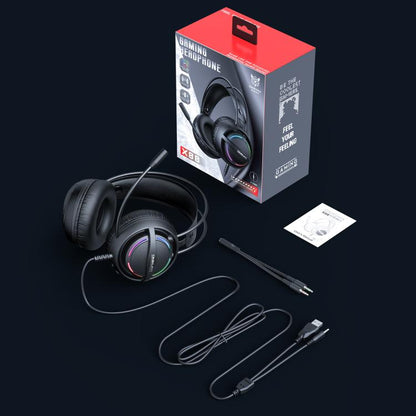 ONIKUMA X88 Head-mounted RGB Light E-Sports Gaming Headset, Cable Length: 2.2m(Black) - Multimedia Headset by ONIKUMA | Online Shopping UK | buy2fix