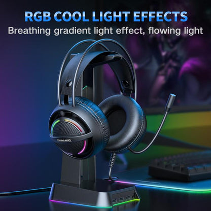 ONIKUMA X88 Head-mounted RGB Light E-Sports Gaming Headset, Cable Length: 2.2m(Black) - Multimedia Headset by ONIKUMA | Online Shopping UK | buy2fix
