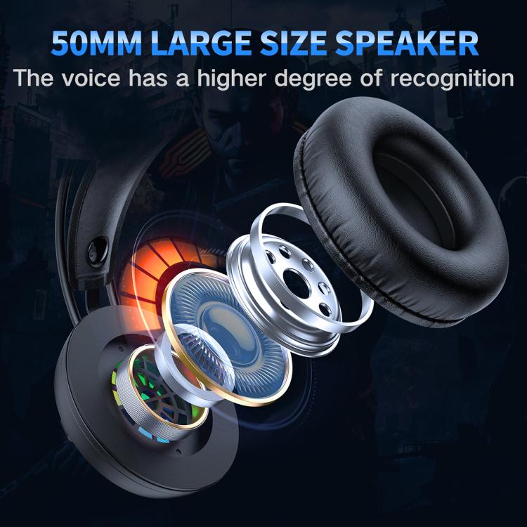 ONIKUMA X88 Head-mounted RGB Light E-Sports Gaming Headset, Cable Length: 2.2m(Black) - Multimedia Headset by ONIKUMA | Online Shopping UK | buy2fix