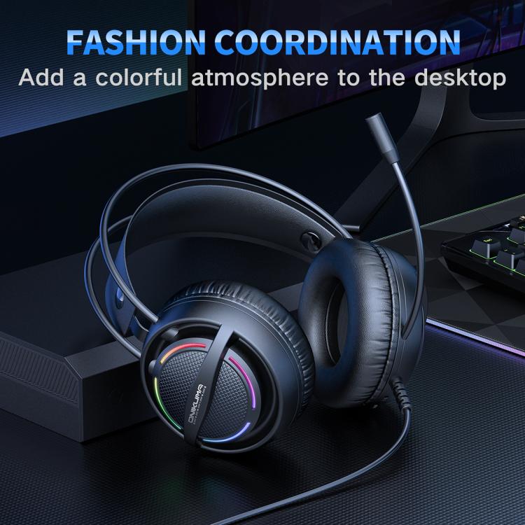 ONIKUMA X88 Head-mounted RGB Light E-Sports Gaming Headset, Cable Length: 2.2m(Black) - Multimedia Headset by ONIKUMA | Online Shopping UK | buy2fix