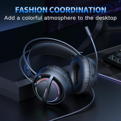 ONIKUMA X88 Head-mounted RGB Light E-Sports Gaming Headset, Cable Length: 2.2m(Black) - Multimedia Headset by ONIKUMA | Online Shopping UK | buy2fix