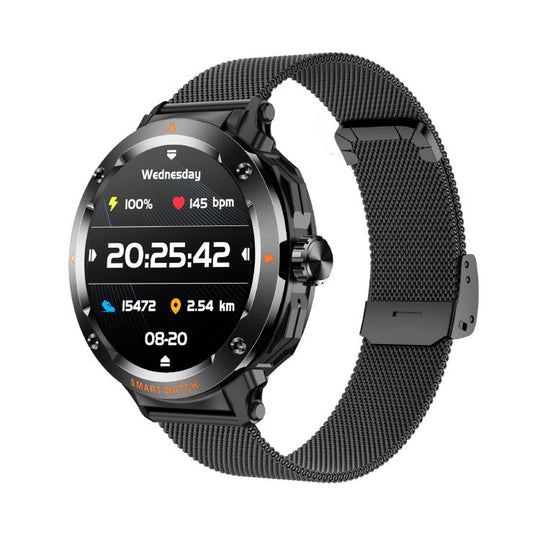 D13 2 in 1 Bluetooth Earphone Smart Call Watch, Support Bluetooth Call / NFC / Health Monitoring, Watchband:Milanese Steel Strap(Black)