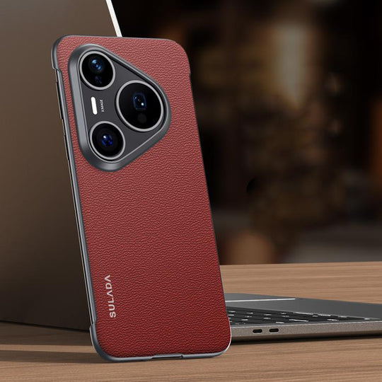 For Huawei Pura 80 Pro / Pura 80 Pro+ 5G SULADA Frameless Top Layer Cowhide Leather PC Phone Case(Red)