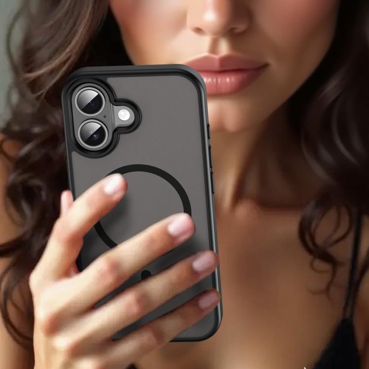 For iPhone 17 Fanying Series PC Hybrid TPU Translucent Frosted MagSafe Phone Case(Translucent Black) - iPhone 17 Cases by buy2fix | Online Shopping UK | buy2fix