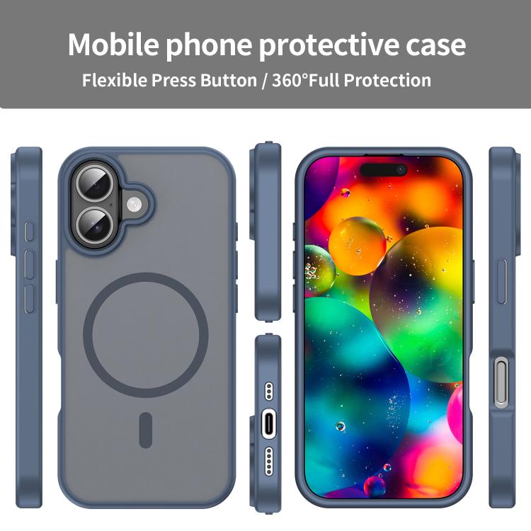 For iPhone 17 Fanying Series PC Hybrid TPU Translucent Frosted MagSafe Phone Case(Cyan Blue) - iPhone 17 Cases by buy2fix | Online Shopping UK | buy2fix