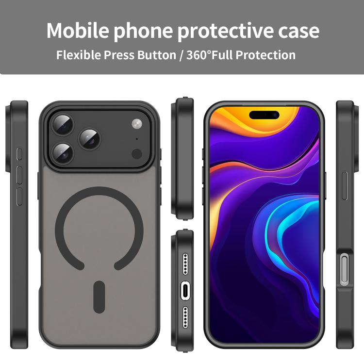 For iPhone 17 Pro Max Fanying Series PC Hybrid TPU Translucent Frosted MagSafe Phone Case(Translucent Black) - iPhone 17 Pro Max Cases by buy2fix | Online Shopping UK | buy2fix
