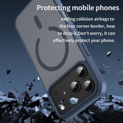 For iPhone 17 Pro Max Fanying Series PC Hybrid TPU Translucent Frosted MagSafe Phone Case(Cyan Blue) - iPhone 17 Pro Max Cases by buy2fix | Online Shopping UK | buy2fix