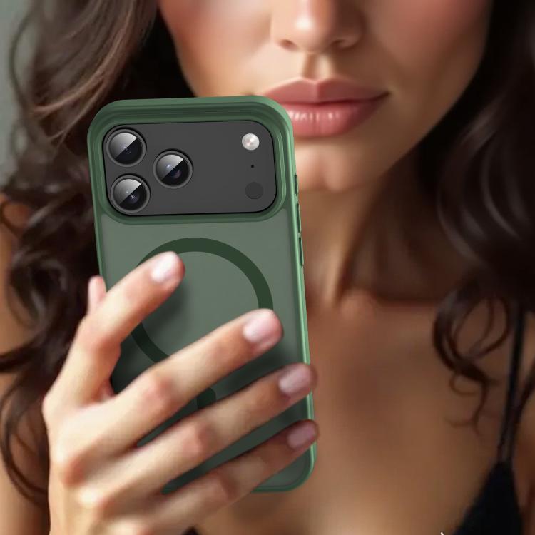 For iPhone 17 Pro Max Fanying Series PC Hybrid TPU Translucent Frosted MagSafe Phone Case(Olive Green) - iPhone 17 Pro Max Cases by buy2fix | Online Shopping UK | buy2fix