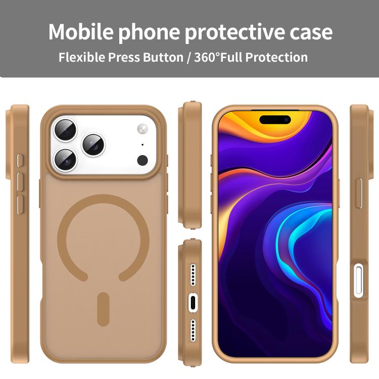 For iPhone 17 Pro Max Fanying Series PC Hybrid TPU Translucent Frosted MagSafe Phone Case(Desert Gold) - iPhone 17 Pro Max Cases by buy2fix | Online Shopping UK | buy2fix