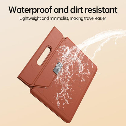 For 15 / 16.1 inch Handle Portable Laptop Briefcase PU Leather Laptop Sleeve with Foldable Stand(Brown) - Other by buy2fix | Online Shopping UK | buy2fix