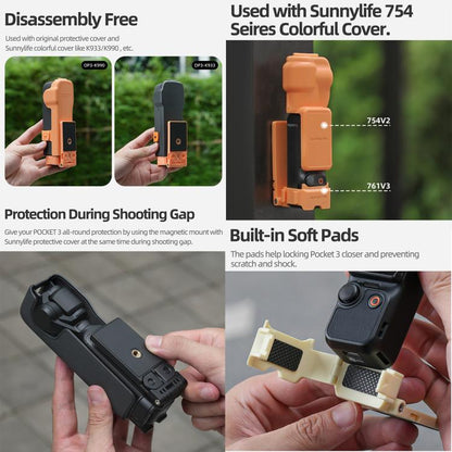 For DJI OSMO Pocket 3 Sunnylife 761V3 Magnetic Mount Multi Interface Expansion Adapter(Blue) - Mount & Holder by Sunnylife | Online Shopping UK | buy2fix