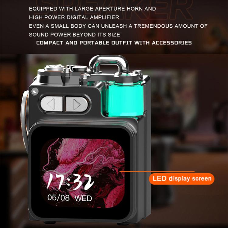 DK08 Smart LED Screen Cool Style Portable RGB Light Bluetooth Speaker(Black) - Mini Speaker by buy2fix | Online Shopping UK | buy2fix