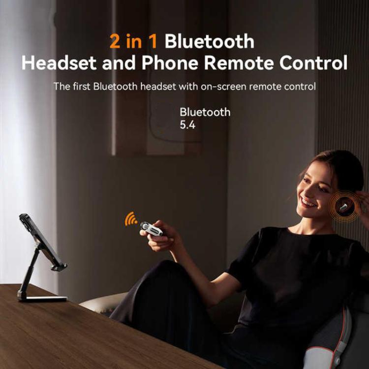 Q12 Semi-in-ear Bluetooth 5.4 Earphones Mobile Phone Remote Control Take Photos Watch Videos(Gold) - Bluetooth Earphone by buy2fix | Online Shopping UK | buy2fix
