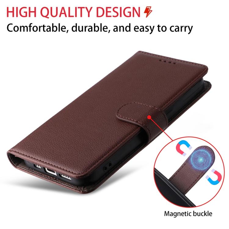 For Google Pixel 9 / 9 Pro / 10 / 10 Pro Litchi Texture RFID Blocking 3-Card Wallet Leather Phone Case(Brown) - Google Cases by buy2fix | Online Shopping UK | buy2fix