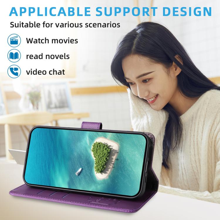 For Google Pixel 9 / 9 Pro / 10 / 10 Pro Litchi Texture RFID Blocking 3-Card Wallet Leather Phone Case(Purple) - Google Cases by buy2fix | Online Shopping UK | buy2fix