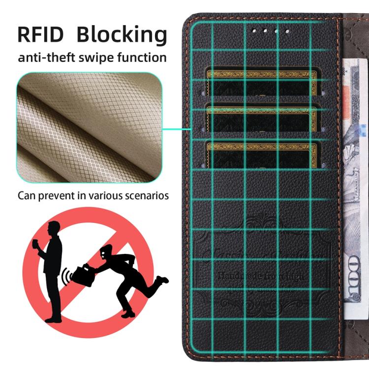 For Google Pixel 9 / 9 Pro / 10 / 10 Pro Litchi Texture RFID Blocking 3-Card Wallet Leather Phone Case(Black) - Google Cases by buy2fix | Online Shopping UK | buy2fix