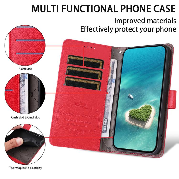 For Google Pixel 9 / 9 Pro / 10 / 10 Pro Litchi Texture RFID Blocking 3-Card Wallet Leather Phone Case(Red) - Google Cases by buy2fix | Online Shopping UK | buy2fix
