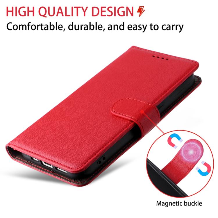 For Google Pixel 9 / 9 Pro / 10 / 10 Pro Litchi Texture RFID Blocking 3-Card Wallet Leather Phone Case(Red) - Google Cases by buy2fix | Online Shopping UK | buy2fix