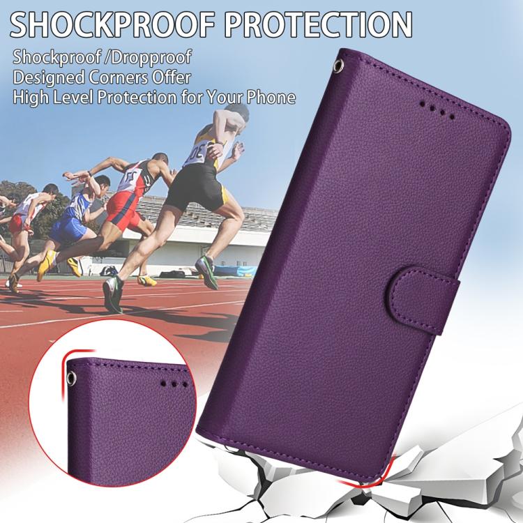 For Google Pixel 9 Pro XL / 10 Pro XL Litchi Texture RFID Blocking 3-Card Wallet Leather Phone Case(Purple) - Google Cases by buy2fix | Online Shopping UK | buy2fix