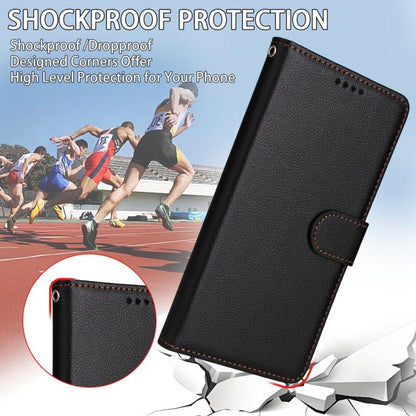 For Google Pixel 9 Pro XL / 10 Pro XL Litchi Texture RFID Blocking 3-Card Wallet Leather Phone Case(Black) - Google Cases by buy2fix | Online Shopping UK | buy2fix