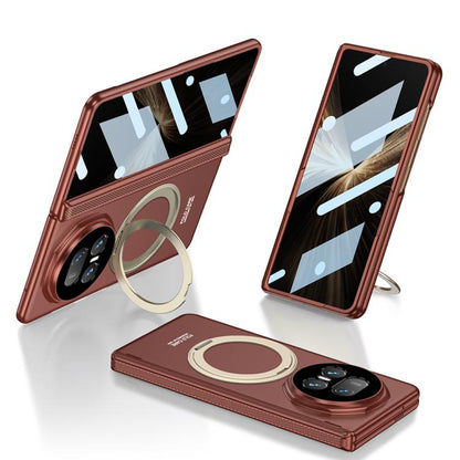 For Honor Magic V5 GKK HD Integrated Magnetic Folding Hinge All-Inclusive Phone Case with Rotating Bracket(Wine Red) - Honor Cases by GKK | Online Shopping UK | buy2fix