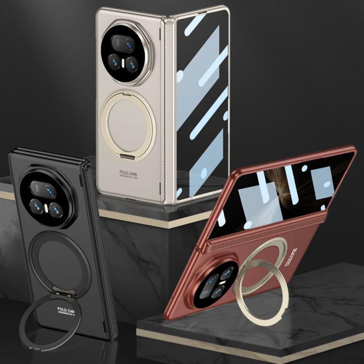 For Honor Magic V5 GKK HD Integrated Magnetic Folding Hinge All-Inclusive Phone Case with Rotating Bracket(Wine Red) - Honor Cases by GKK | Online Shopping UK | buy2fix