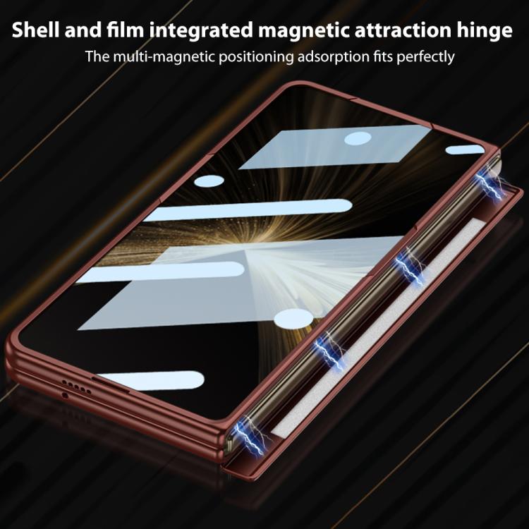 For Honor Magic V5 GKK HD Integrated Magnetic Folding Hinge All-Inclusive Phone Case with Rotating Bracket(Silver) - Honor Cases by GKK | Online Shopping UK | buy2fix