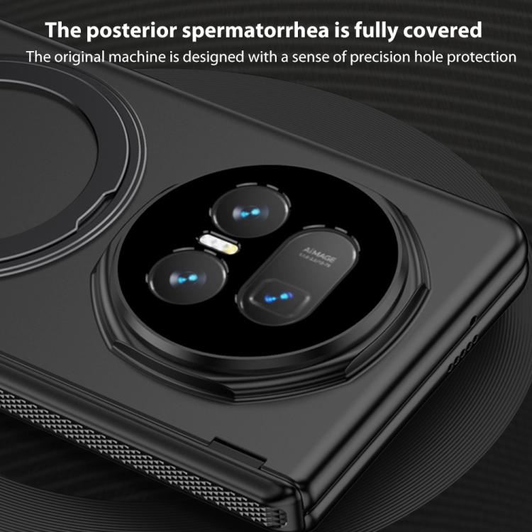 For Honor Magic V5 GKK HD Integrated Magnetic Folding Hinge All-Inclusive Phone Case with Rotating Bracket(Black) - Honor Cases by GKK | Online Shopping UK | buy2fix