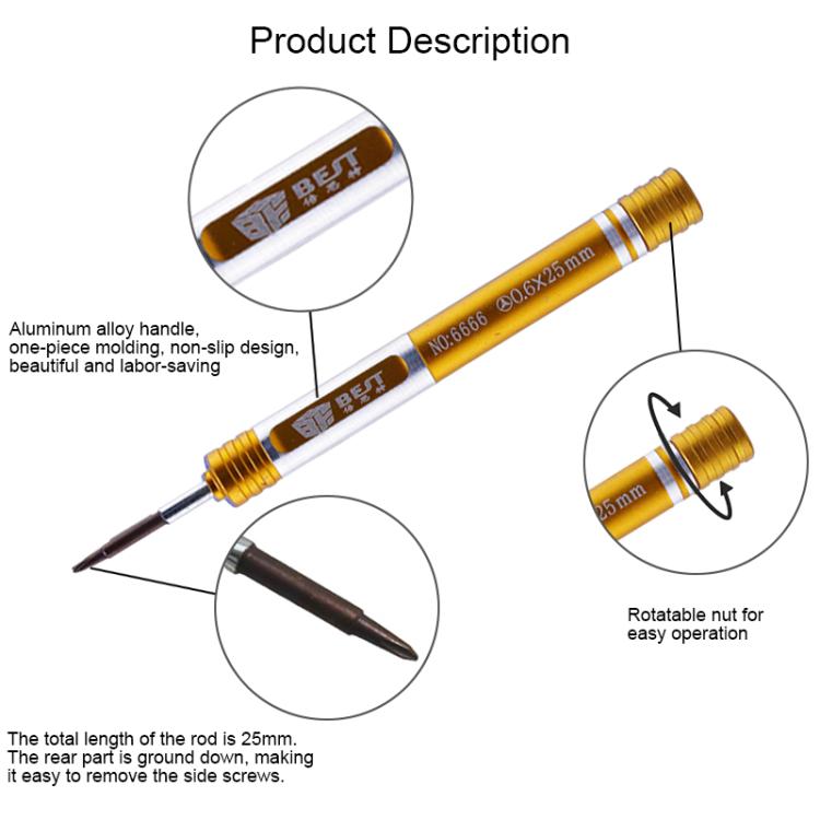 BEST BST-6666 Aluminum Alloy Screwdriver, Model:Tri-wing 0.6 - Screwdriver Set by BEST | Online Shopping UK | buy2fix
