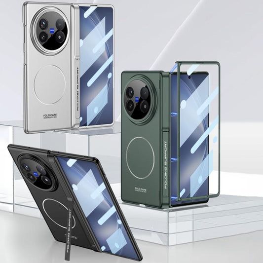 For vivo X Fold5 GKK Privacy Integrated MagSafe Magnetic All-Inclusive Phone Case with Holder(Night Green) - vivo Cases by GKK | Online Shopping UK | buy2fix