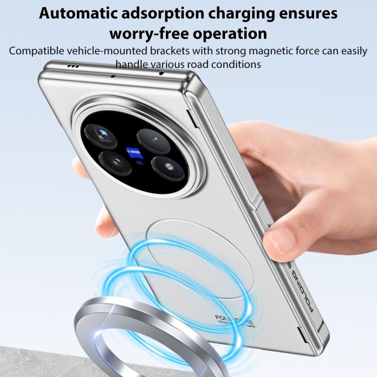 For vivo X Fold5 GKK Privacy Integrated MagSafe Magnetic All-Inclusive Phone Case with Holder(Night Green) - vivo Cases by GKK | Online Shopping UK | buy2fix