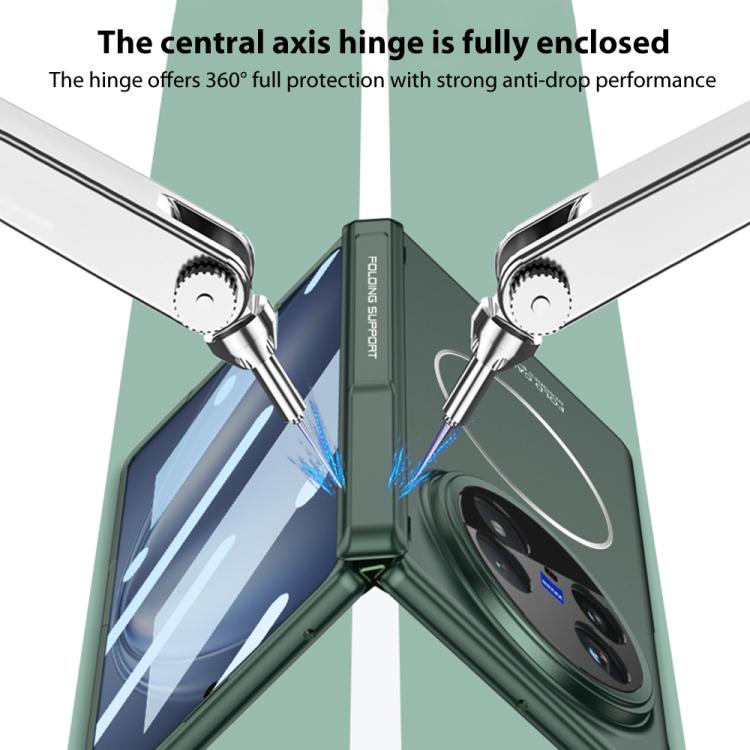 For vivo X Fold5 GKK Privacy Integrated MagSafe Magnetic All-Inclusive Phone Case with Holder(Night Green) - vivo Cases by GKK | Online Shopping UK | buy2fix