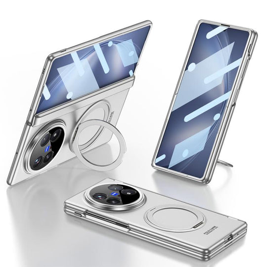 For vivo X Fold5 GKK HD Integrated Magnetic All-Inclusive Phone Case with Rotating Holder(Silver)