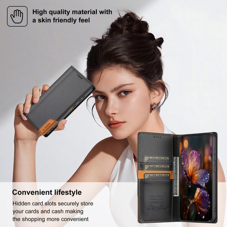 For Google Pixel 9 Pro XL / 10 Pro XL N.BEKUS P3 RFID Stitching Magnetic Flip Leather Phone Case(Black) - Google Cases by N.BEKUS | Online Shopping UK | buy2fix