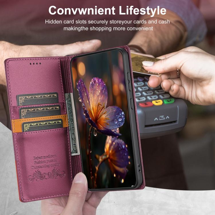 For Google Pixel 9 Pro XL / 10 Pro XL N.BEKUS P3 RFID Stitching Magnetic Flip Leather Phone Case(Wine Red) - Google Cases by N.BEKUS | Online Shopping UK | buy2fix