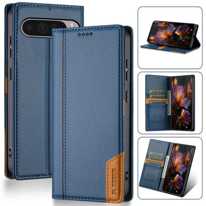 For Google Pixel 9 / 9 Pro / 10 / 10 Pro N.BEKUS P3 RFID Stitching Magnetic Flip Leather Phone Case(Blue) - Google Cases by N.BEKUS | Online Shopping UK | buy2fix