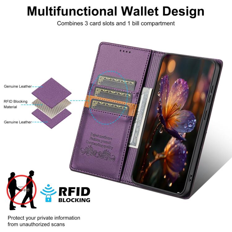 For Google Pixel 9 / 9 Pro / 10 / 10 Pro N.BEKUS P3 RFID Stitching Magnetic Flip Leather Phone Case(Purple) - Google Cases by N.BEKUS | Online Shopping UK | buy2fix