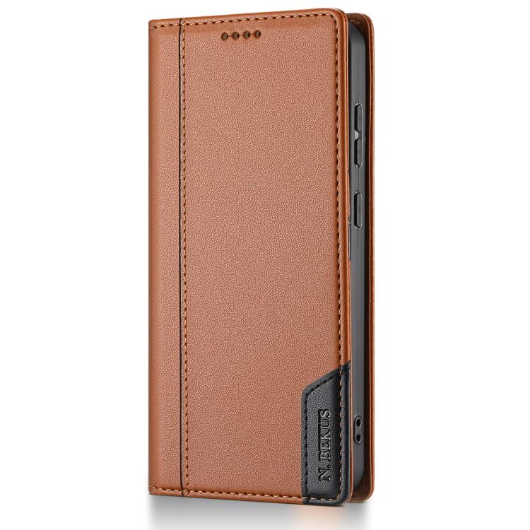 For Google Pixel 9 / 9 Pro / 10 / 10 Pro N.BEKUS P3 RFID Stitching Magnetic Flip Leather Phone Case(Brown) - Google Cases by N.BEKUS | Online Shopping UK | buy2fix
